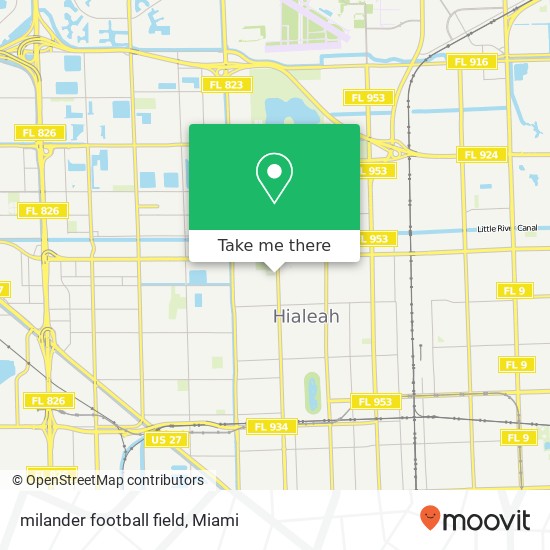 Mapa de milander football field