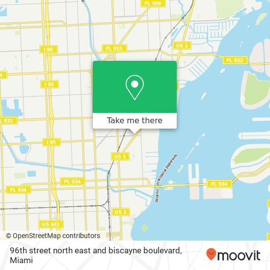 96th street north east and biscayne boulevard map