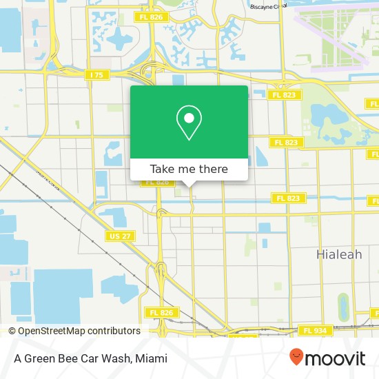 A Green Bee Car Wash map