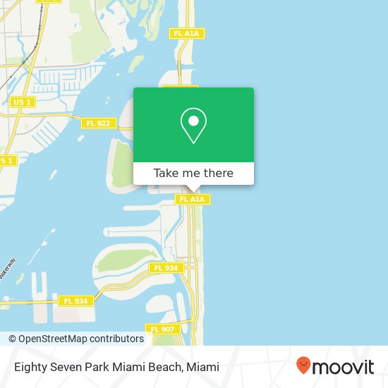 Eighty Seven Park Miami Beach map