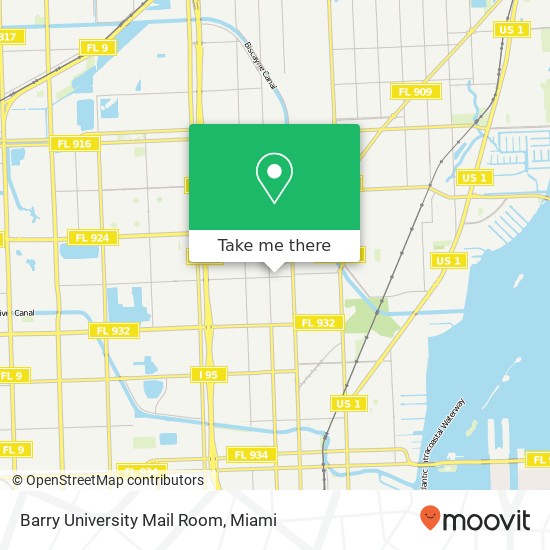 Mapa de Barry University Mail Room