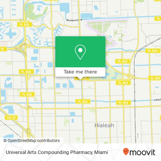 Mapa de Universal Arts Compounding Pharmacy