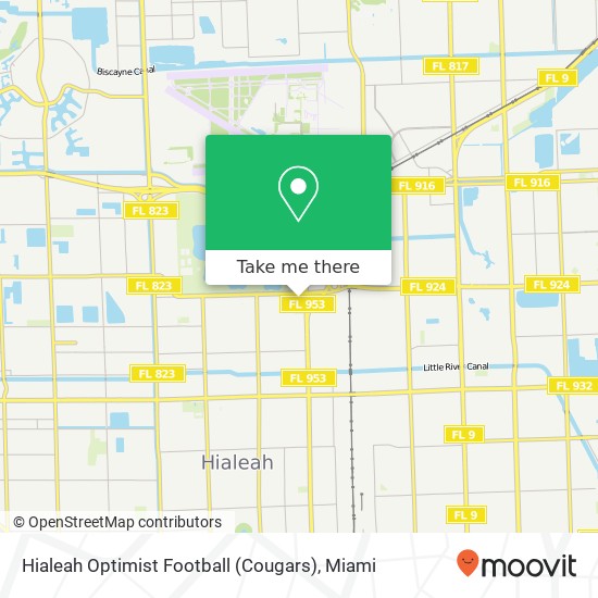 Mapa de Hialeah Optimist Football (Cougars)