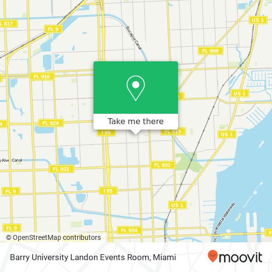 Mapa de Barry University Landon Events Room