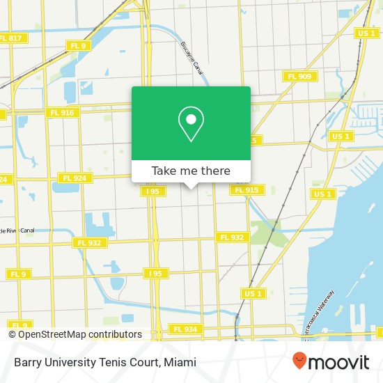 Barry University Tenis Court map