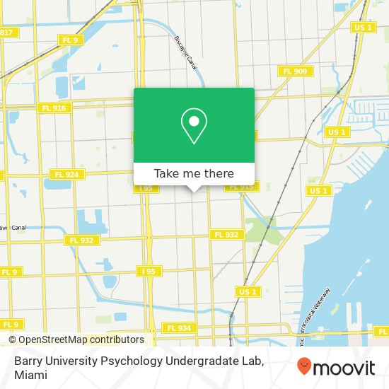 Barry University Psychology Undergradate Lab map