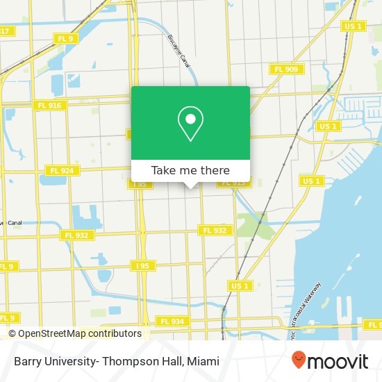 Mapa de Barry University- Thompson Hall