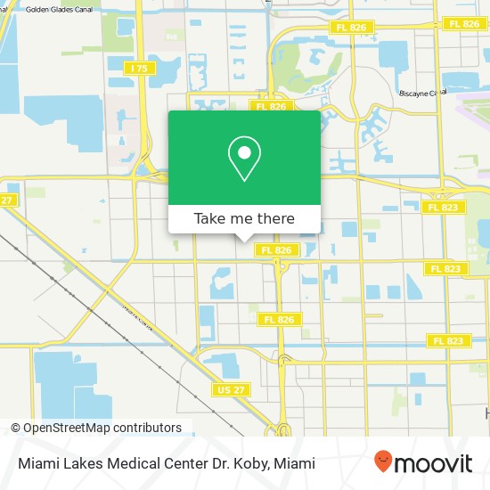 Miami Lakes Medical Center Dr. Koby map
