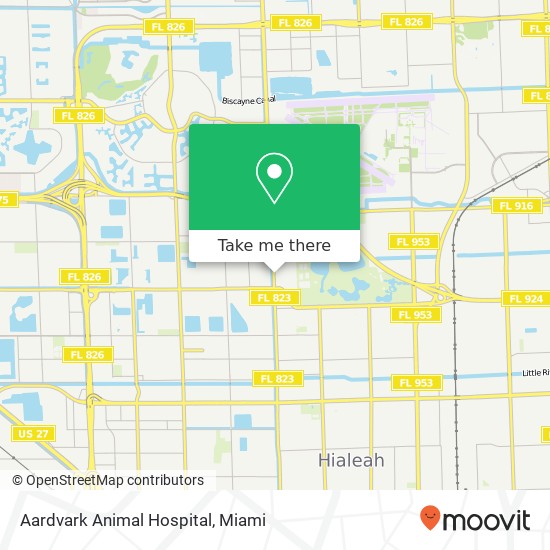 Mapa de Aardvark Animal Hospital