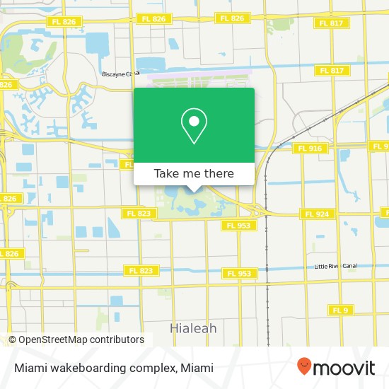 Mapa de Miami wakeboarding  complex