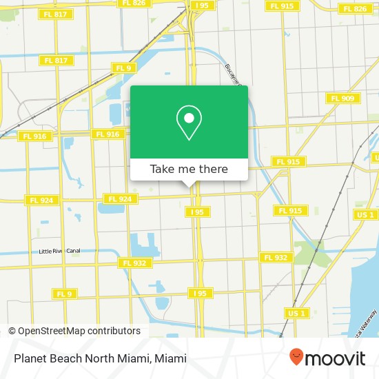 Planet Beach North Miami map