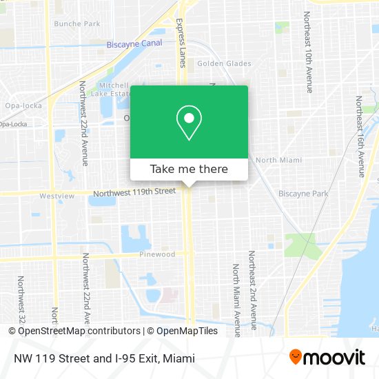 NW 119 Street and I-95 Exit map