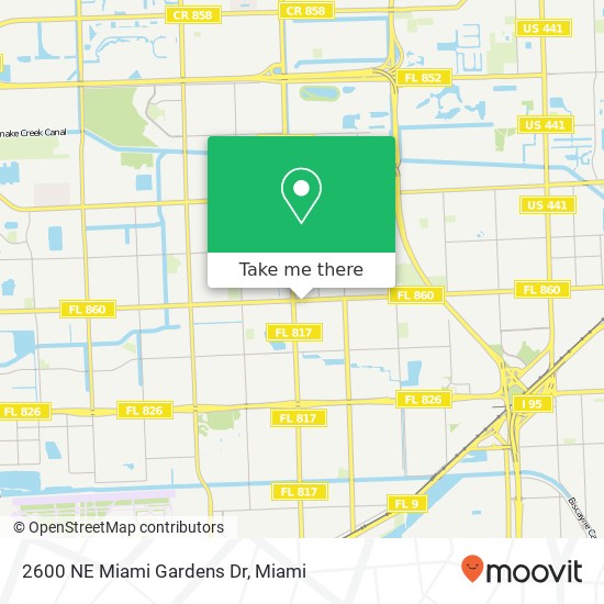 Mapa de 2600 NE Miami Gardens Dr