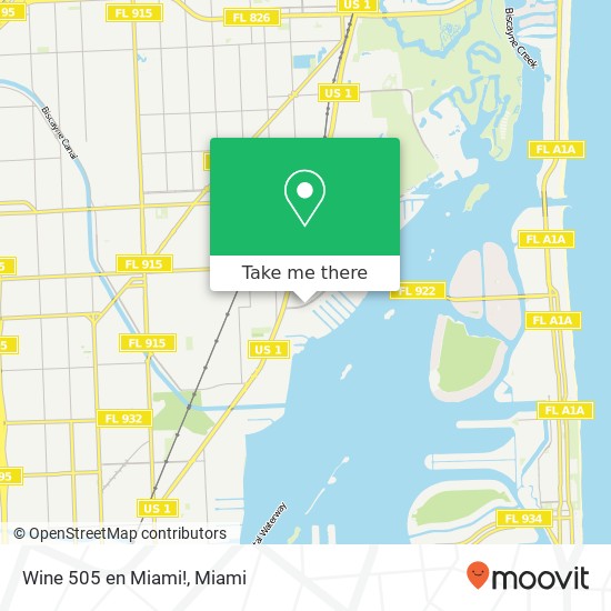 Mapa de Wine 505 en Miami!