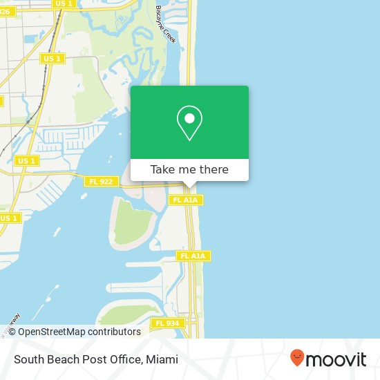 South Beach Post Office map