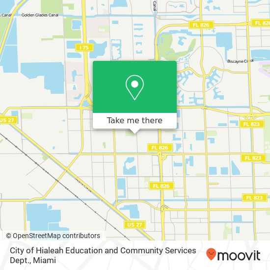 City of Hialeah Education and Community Services Dept. map