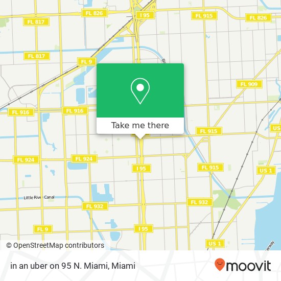 Mapa de in an uber on 95 N. Miami