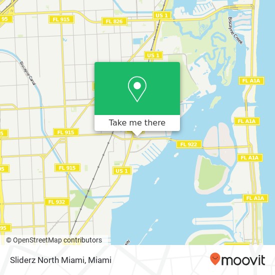 Mapa de Sliderz North Miami