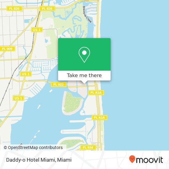 Daddy-o Hotel Miami map