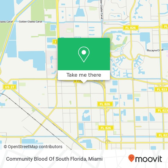 Mapa de Community Blood Of South Florida