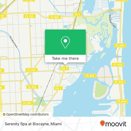 Serenity Spa at Biscayne map