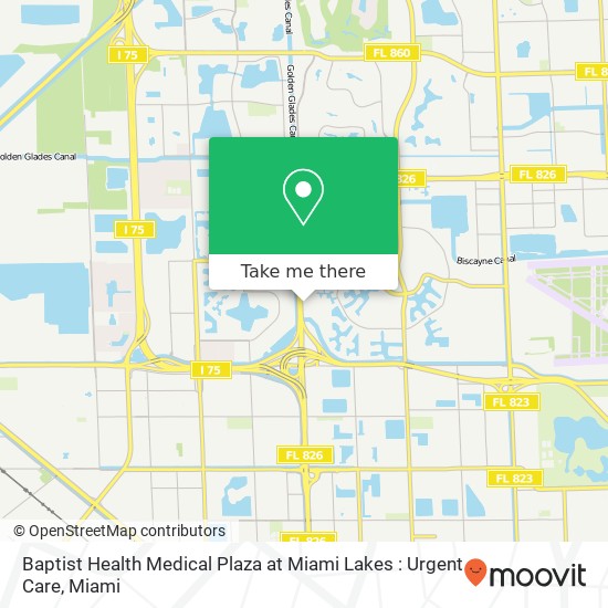 Mapa de Baptist Health Medical Plaza at Miami Lakes : Urgent Care