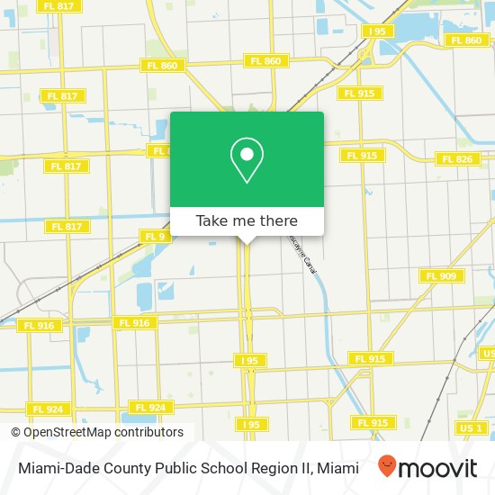 Mapa de Miami-Dade County Public School Region II