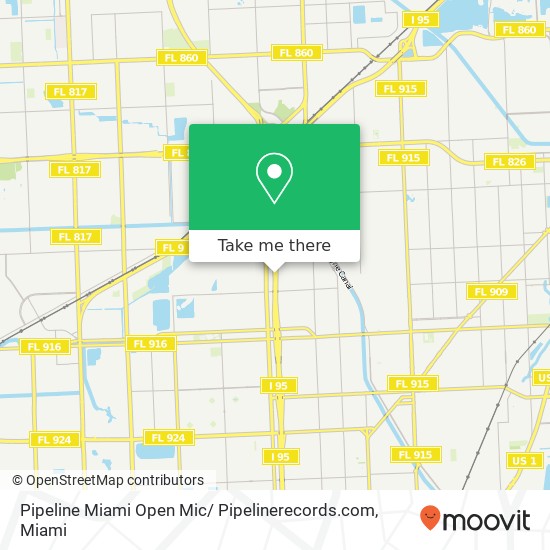 Mapa de Pipeline Miami Open Mic/ Pipelinerecords.com