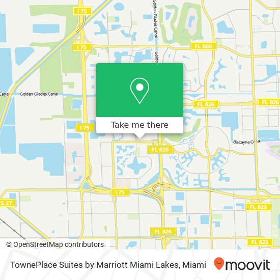 Mapa de TownePlace Suites by Marriott Miami Lakes