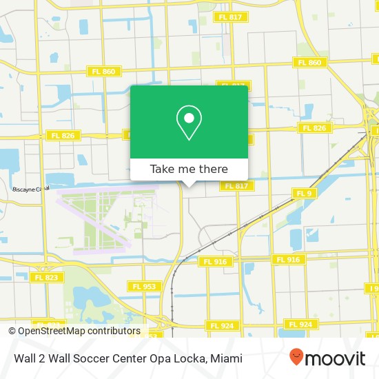 Mapa de Wall 2 Wall Soccer Center Opa Locka