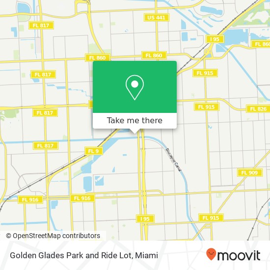 Golden Glades Park and Ride Lot map