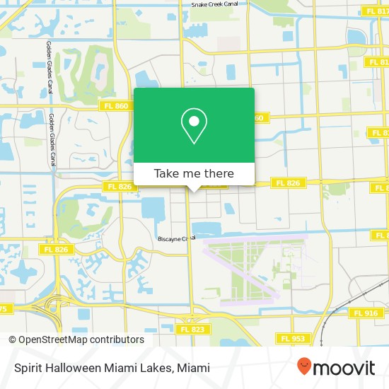 Spirit Halloween Miami Lakes map