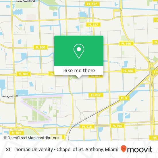 Mapa de St. Thomas University - Chapel of St. Anthony