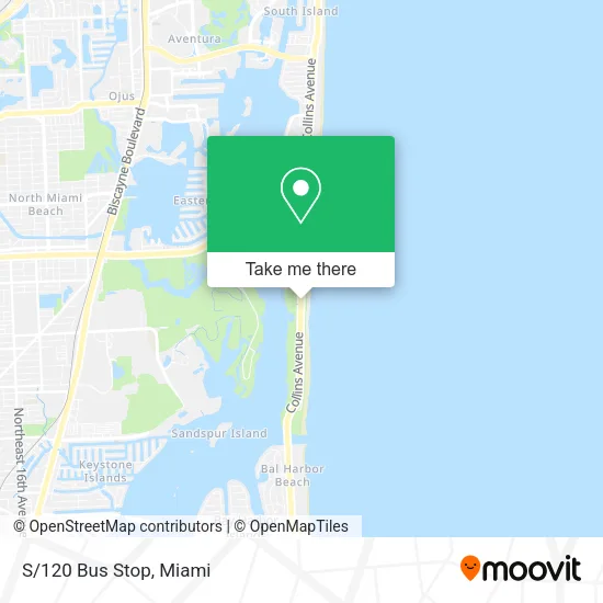 S/120 Bus Stop map