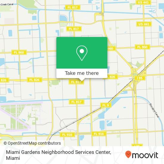 Miami Gardens Neighborhood Services Center map