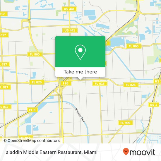 Mapa de aladdin Middle Eastern Restaurant