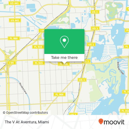 The V At Aventura map