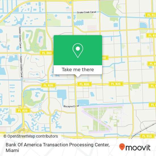 Mapa de Bank Of America Transaction Processing Center