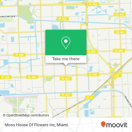 Moss House Of Flowers Inc map