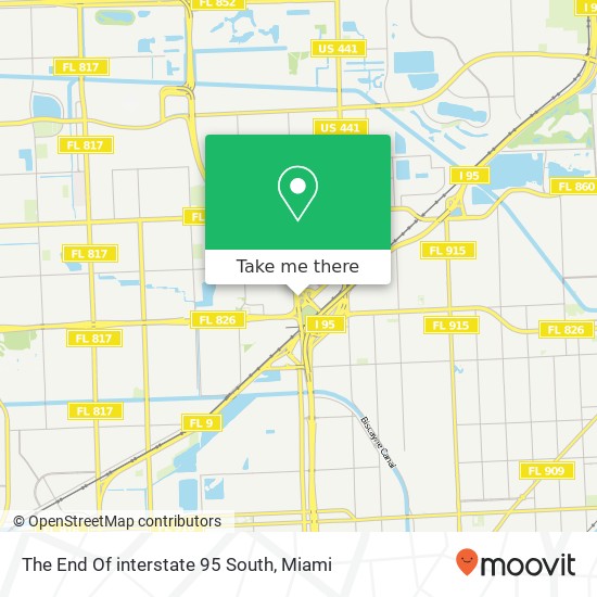 The End Of interstate 95 South map