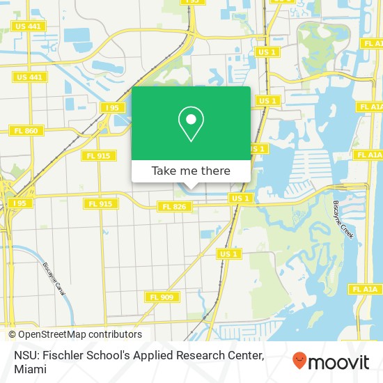 Mapa de NSU:  Fischler School's Applied Research Center