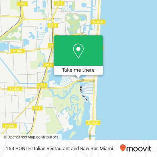 Mapa de 163 PONTE Italian Restaurant and Raw Bar