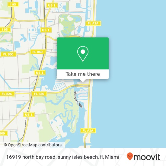 16919 north bay road, sunny isles beach, fl map