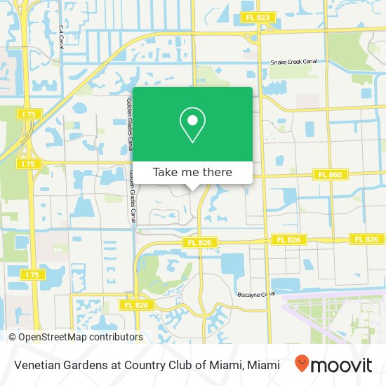 Venetian Gardens at Country Club of Miami map