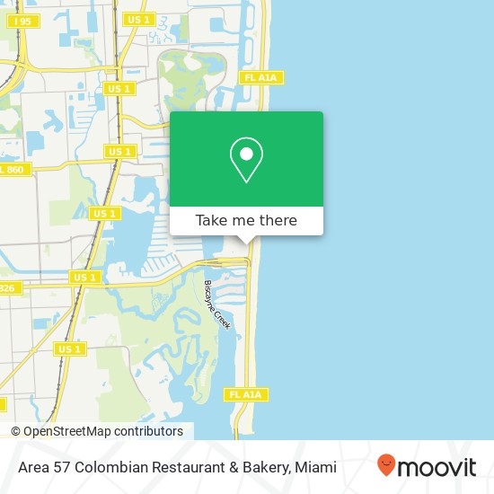 Mapa de Area 57 Colombian Restaurant  & Bakery