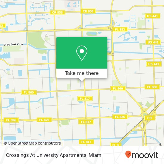 Crossings At University Apartments map