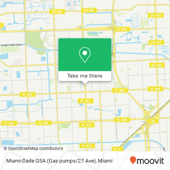 Miami-Dade GSA (Gas pumps / 27 Ave) map