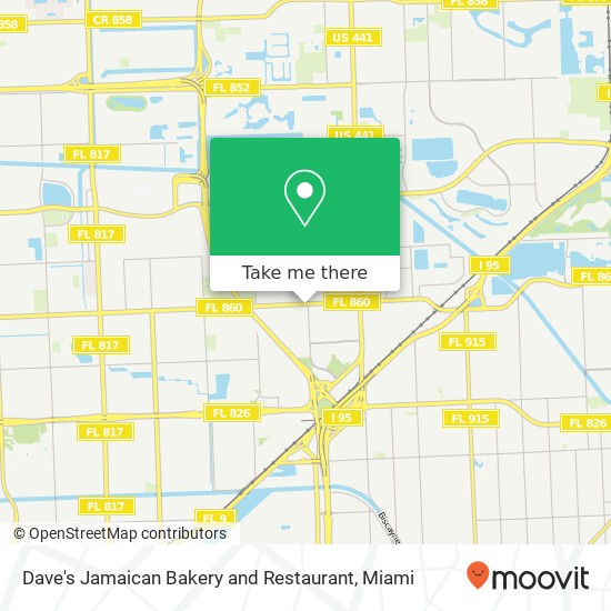 Mapa de Dave's Jamaican Bakery and Restaurant