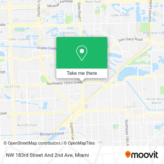 NW 183rd Street And 2nd Ave map