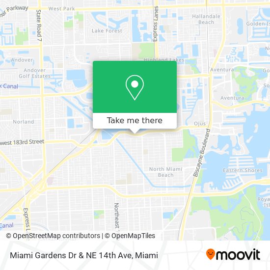 Miami Gardens Dr & NE 14th Ave map